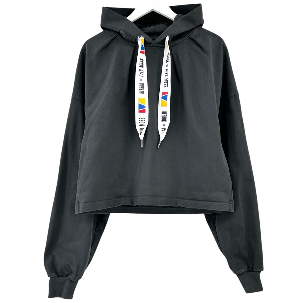 Reebok by Pyer Moss Dark Gray Collection 3 Dropped Shoulder Oversized Hoodie - S